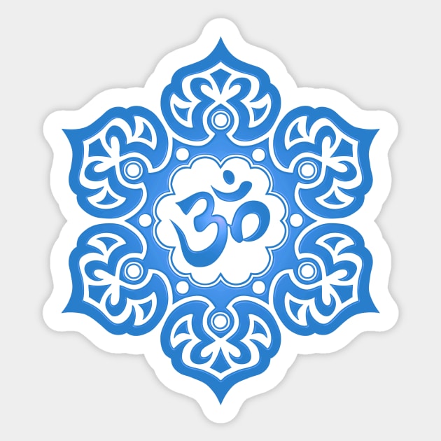 Blue Lotus Flower Yoga Om Sticker by jeffbartels